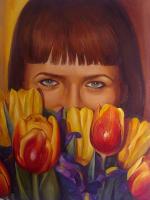 Олеся She and tulips Портрет