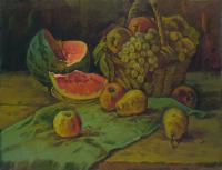 Vasily Belikov Натюрморт с арбузом и фруктами Натюрморт
