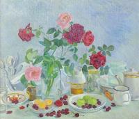 Moesey Li Розы на столе Цветы