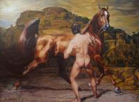 VLADIMIR Человек и лошадь Жанровая картина