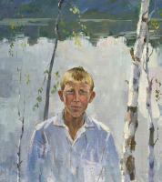 Moesey Li Мальчик на озере Портрет