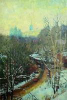 Rudnik Winter in the city Жанровая картина